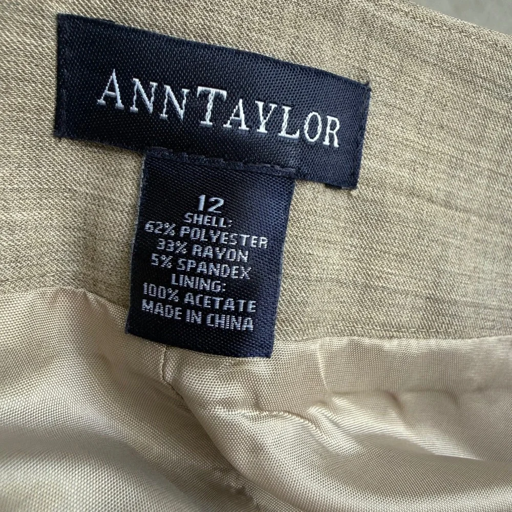 Ann Taylor Pencil Skirt 12 Professional Office Siren Quiet‎ Luxury Neutral